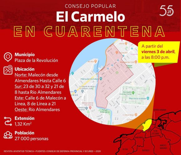 Consejo de Defensa Provincial de La Habana decide aislamiento del Consejo Popular Carmelo, en el Vedado