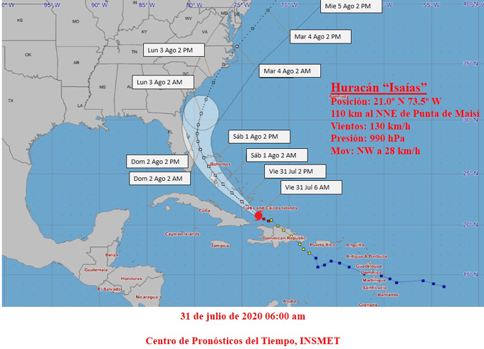Tormenta tropical Isaías se convierte en huracán Tormenta tropical Isaías se convierte en huracán