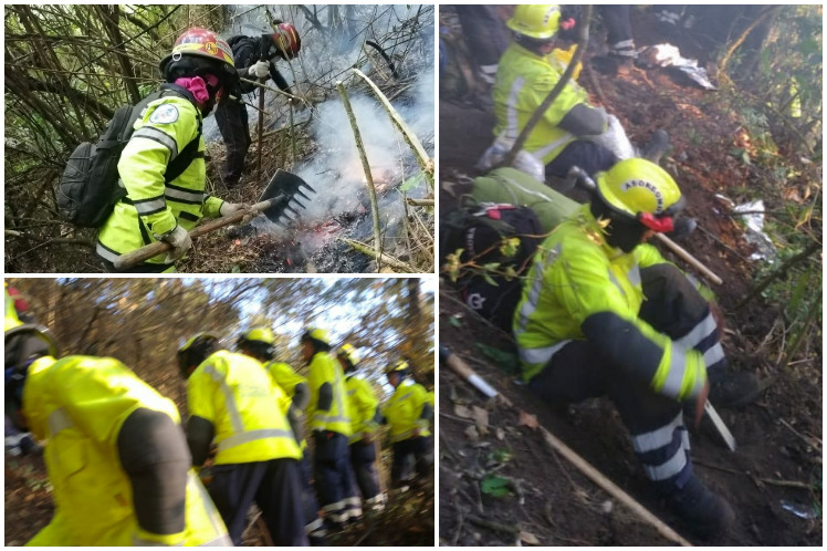Sin liquidar totalmente incendio en volcán de Atitlán en Guatemala Sin liquidar totalmente incendio en volcán de Atitlán en Guatemala