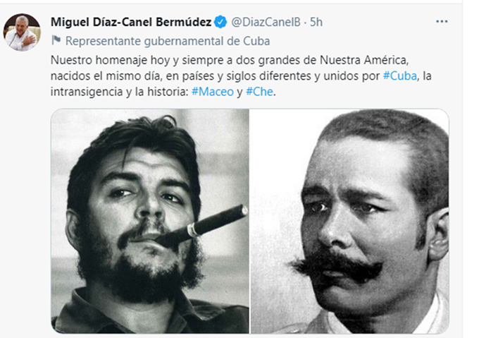 Rinde homenaje Presidente cubano a Antonio Maceo y Ernesto Che Guevara