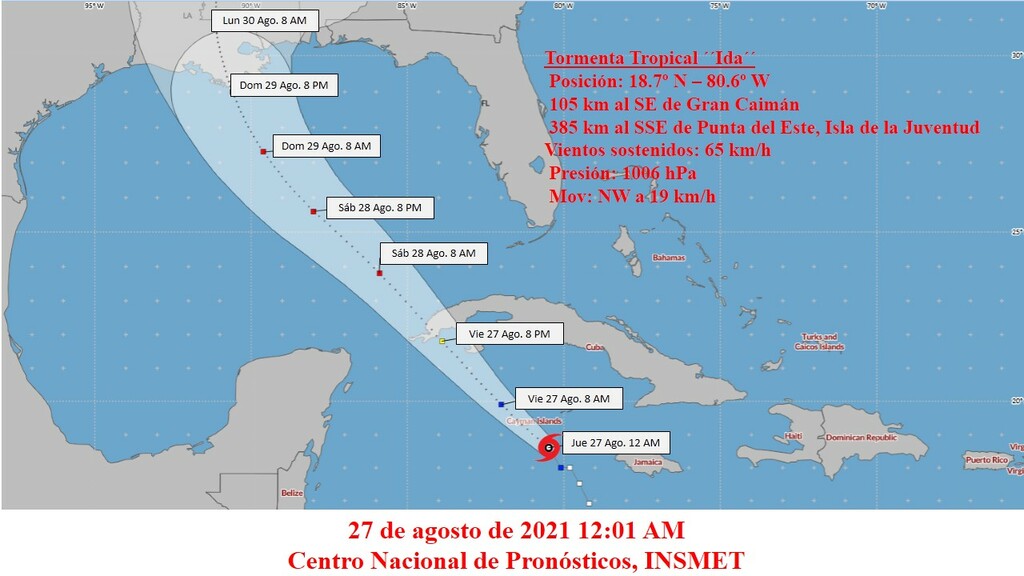 Tormenta tropical Ida algo más fuerte se aproxima al occidente Tormenta tropical Ida algo más fuerte se aproxima al occidente