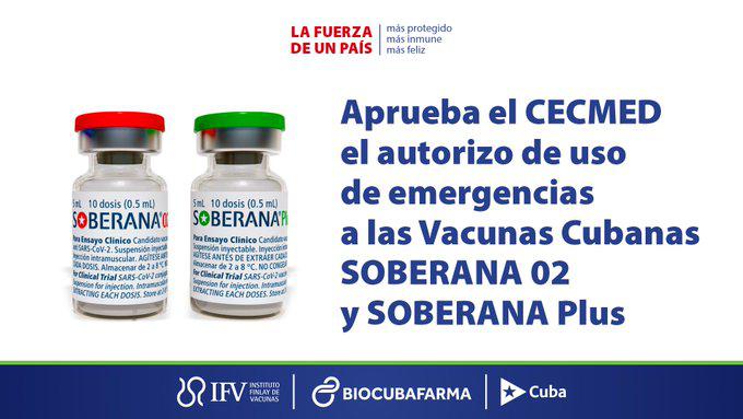 Soberana 02 + Soberana Plus ya son vacunas Soberana 02 + Soberana Plus ya son vacunas