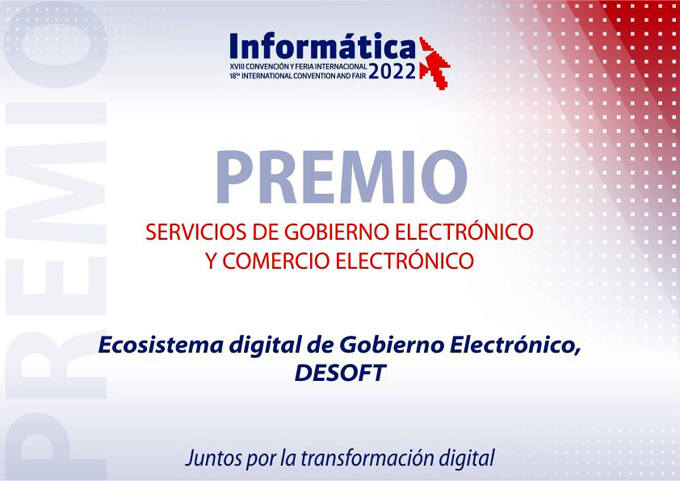 Gana premio en convención internacional el proyecto Ecosistema digital de gobierno electrónico Gana premio en convención internacional el proyecto Ecosistema digital de gobierno electrónico