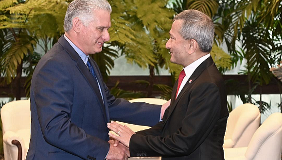 Recibió Díaz-Canel al canciller de Singapur Recibió Díaz-Canel al canciller de Singapur