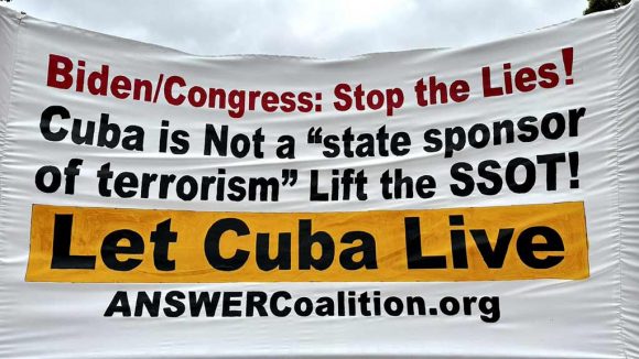 Exigen frente a la Casa Blanca fin del hostigamiento contra Cuba Exigen frente a la Casa Blanca fin del hostigamiento contra Cuba