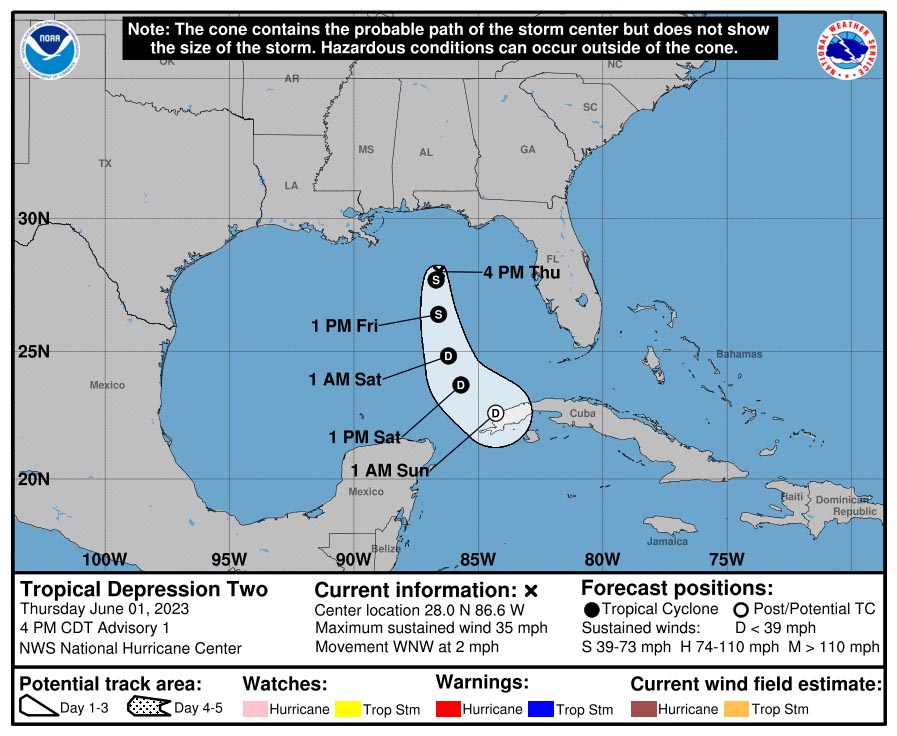Se forma depresión tropical dos de la actual temporada ciclónica Se forma depresión tropical dos de la actual temporada ciclónica
