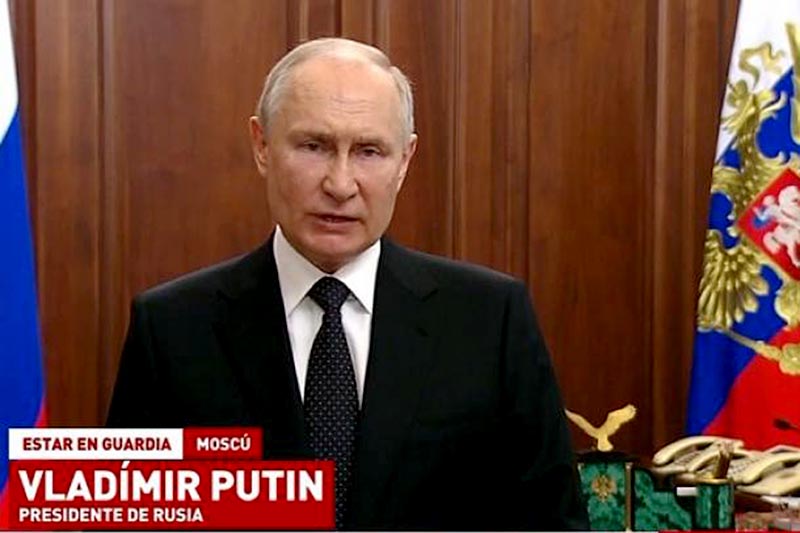Presidente Putin califica de amenaza mortal rebelión del grupo Wagner (+ video)