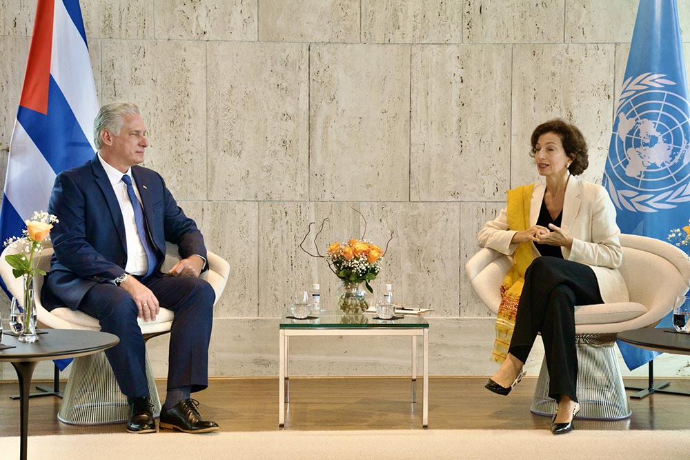 Unesco y Cuba estrechan lazos con encuentro Azoulay-Díaz-Canel (+ fotos) Unesco y Cuba estrechan lazos con encuentro Azoulay-Díaz-Canel (+ fotos)