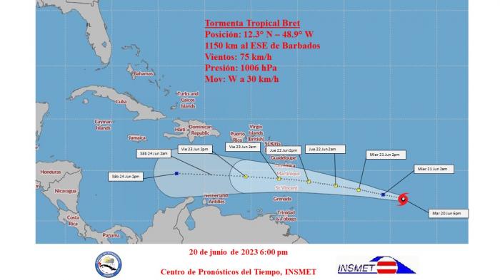 Tormenta tropical Bret bajo vigilancia
