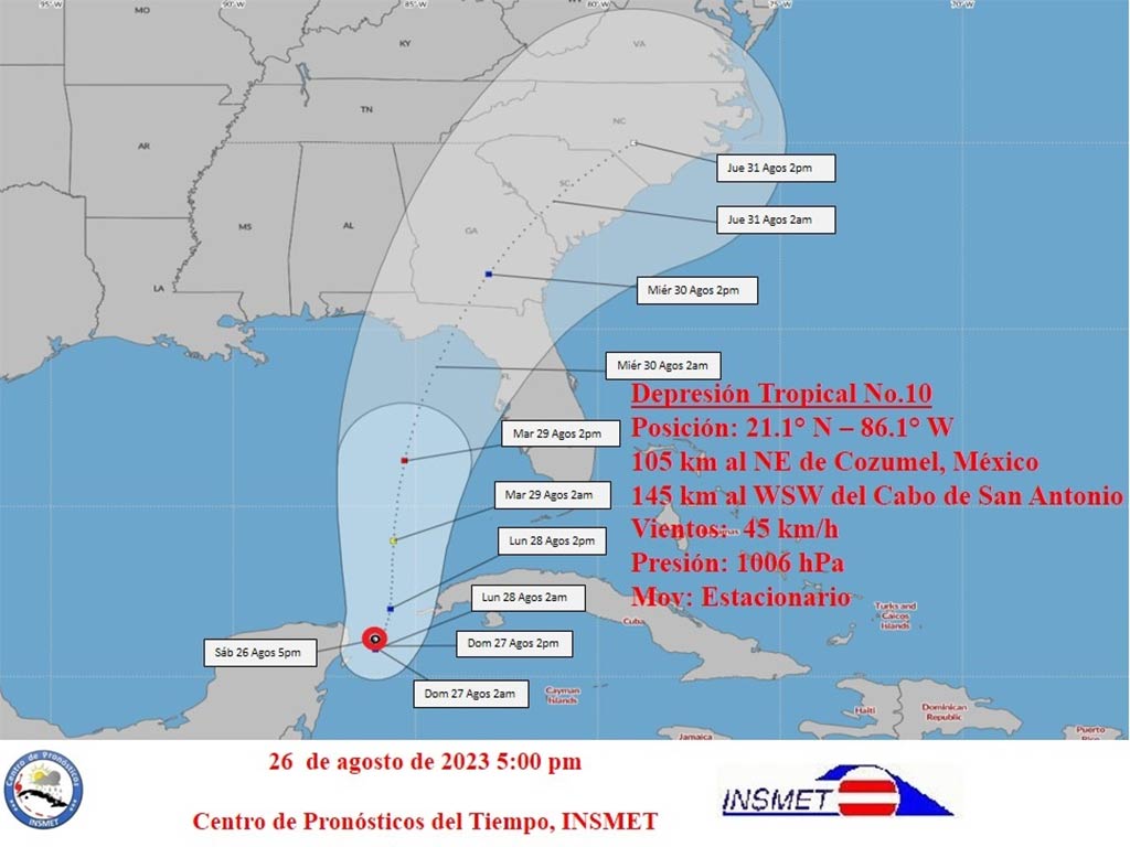 Décima tormenta tropical en el mar Caribe occidental Décima tormenta tropical en el mar Caribe occidental