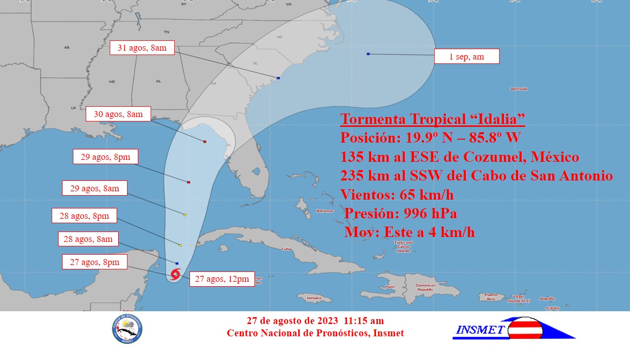Depresión tropical se convierte en tormenta tropical Idalia Depresión tropical se convierte en tormenta tropical Idalia