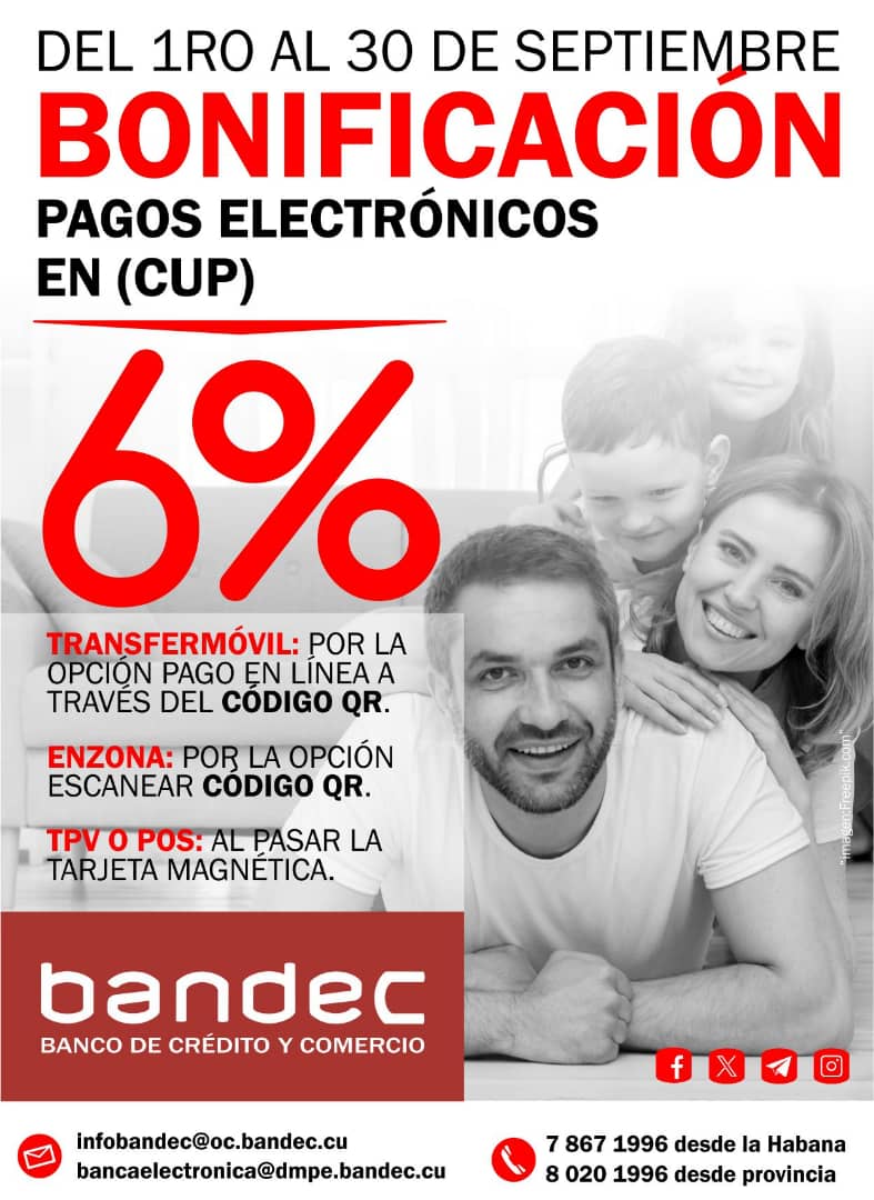 Extiende BCC bonificación del 6% en pagos electrónicos Extiende BCC bonificación del 6% en pagos electrónicos