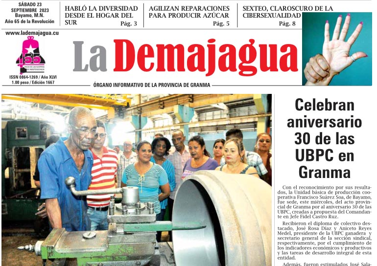 Edición impresa 1667 del semanario La Demajagua, sábado 23 de septiembre de 2023 Edición impresa 1667 del semanario La Demajagua, sábado 23 de septiembre de 2023