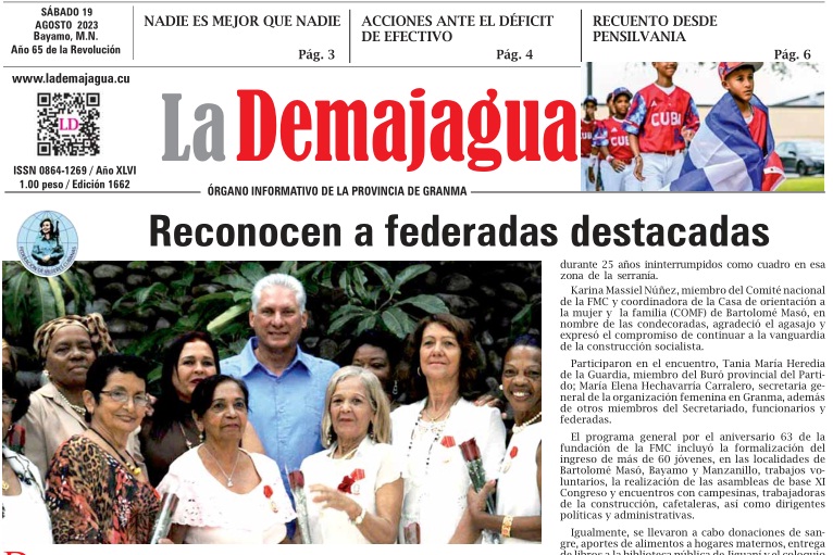 Edición impresa 1662 del semanario La Demajagua, sábado 19 de agosto de 2023 Edición impresa 1662 del semanario La Demajagua, sábado 19 de agosto de 2023