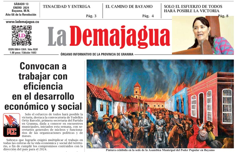 Edición impresa 1683 del semanario La Demajagua, sábado 13 de enero de 2024 Edición impresa 1683 del semanario La Demajagua, sábado 13 de enero de 2024
