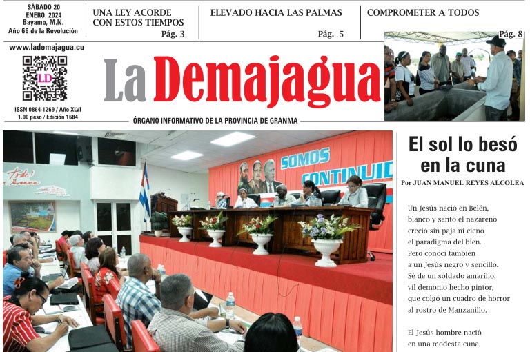 Edición impresa 1684 del semanario La Demajagua, sábado 20 de enero de 2024 Edición impresa 1684 del semanario La Demajagua, sábado 20 de enero de 2024