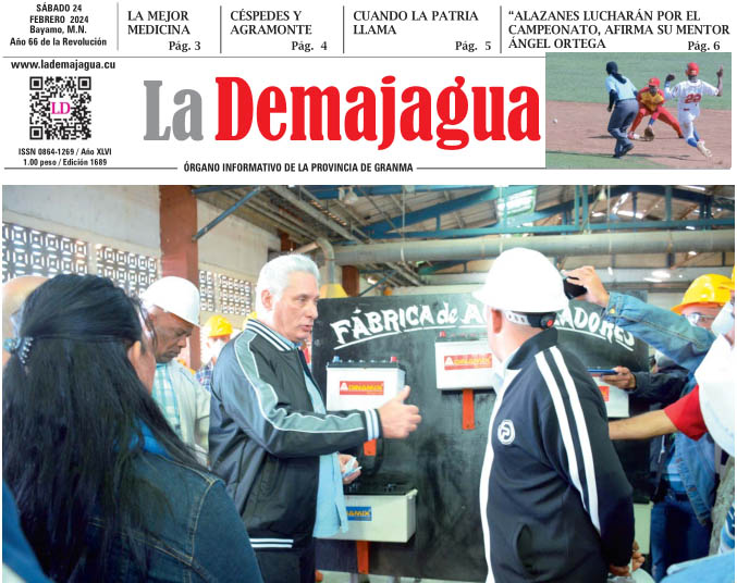 Edición impresa 1689 del semanario La Demajagua, sábado 24 de febrero de 2024 Edición impresa 1689 del semanario La Demajagua, sábado 24 de febrero de 2024