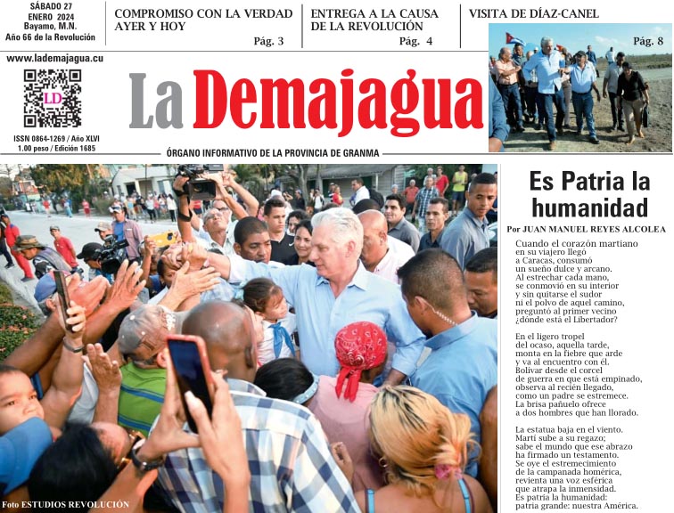 Edición impresa 1685 del semanario La Demajagua, sábado 27 de enero de 2024 Edición impresa 1685 del semanario La Demajagua, sábado 27 de enero de 2024