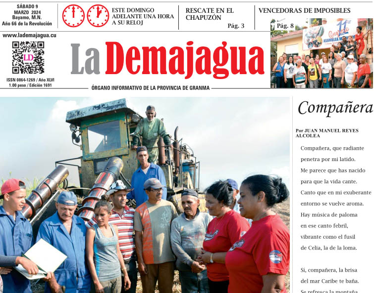 Edición impresa 1691 del semanario La Demajagua, sábado 9 de marzo de 2024 Edición impresa 1691 del semanario La Demajagua, sábado 9 de marzo de 2024