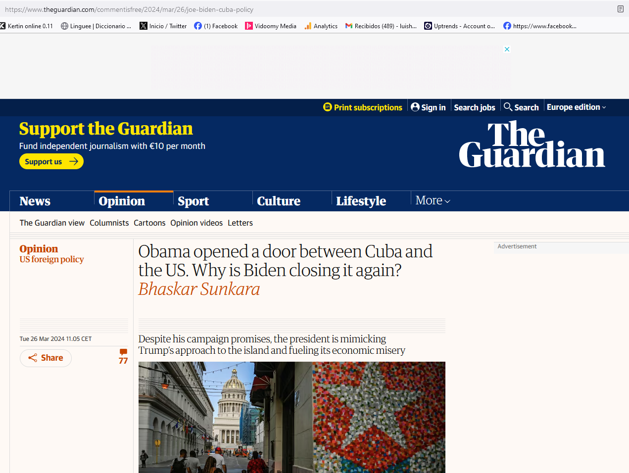 The Guardian reconoció guerra económica estadounidense contra Cuba