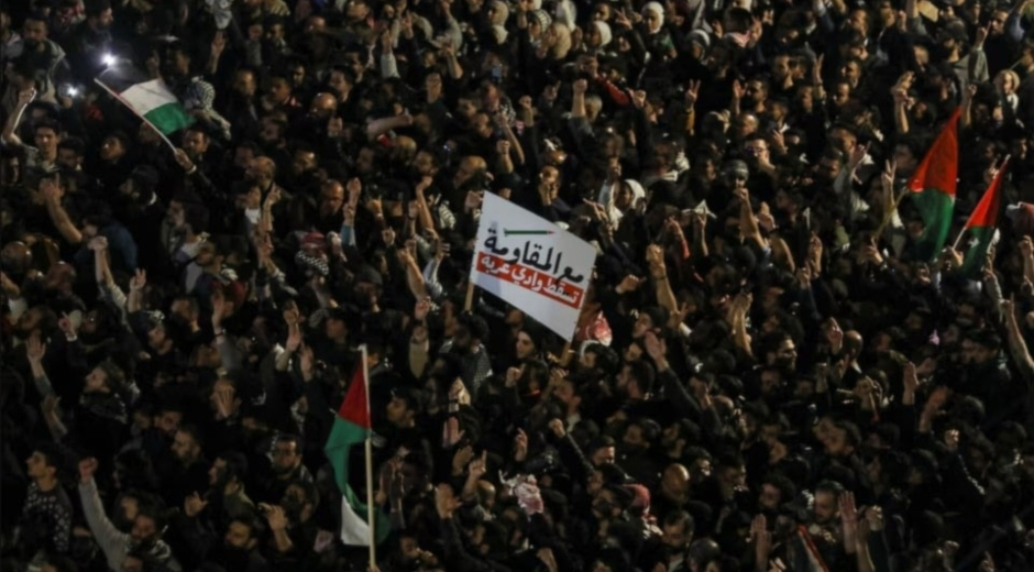 Continúan manifestaciones populares contra Israel en Jordania Continúan manifestaciones populares contra Israel en Jordania