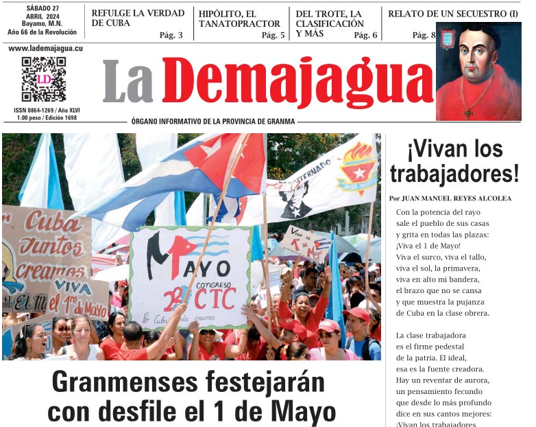 Edición impresa 1698 del semanario La Demajagua, sábado 27 de abril de 2024 Edición impresa 1698 del semanario La Demajagua, sábado 27 de abril de 2024