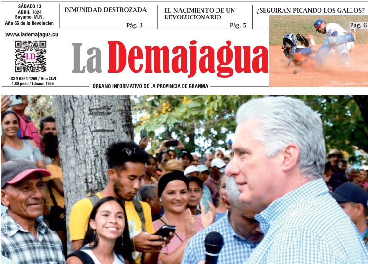 Edición impresa 1696 del semanario La Demajagua, sábado 13 de abril de 2024 Edición impresa 1696 del semanario La Demajagua, sábado 13 de abril de 2024