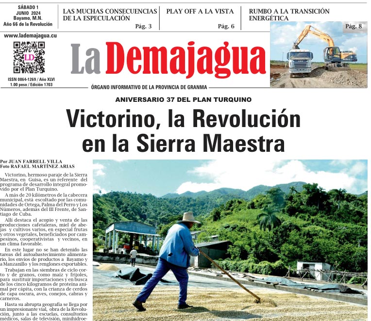 Edición impresa 1702 del semanario La Demajagua, sábado 25 de mayo de 2024 Edición impresa 1702 del semanario La Demajagua, sábado 25 de mayo de 2024
