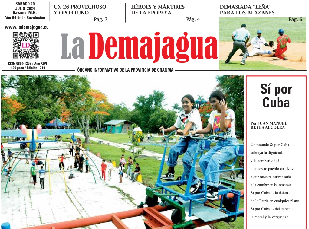 Edición impresa 1710 del semanario La Demajagua, sábado 20 de julio de 2024 Edición impresa 1710 del semanario La Demajagua, sábado 20 de julio de 2024