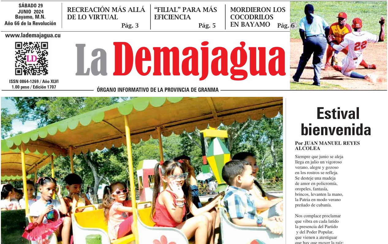 Edición impresa 1707 del semanario La Demajagua, sábado 29 de junio de 2024 Edición impresa 1707 del semanario La Demajagua, sábado 29 de junio de 2024
