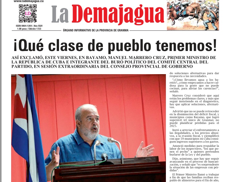 Edición impresa 1723 del semanario La Demajagua, sábado 19 de octubre de 2024 Edición impresa 1723 del semanario La Demajagua, sábado 19 de octubre de 2024