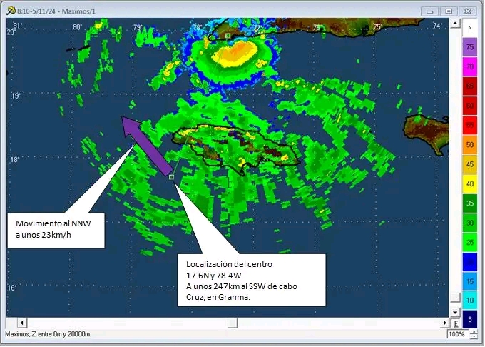 Radar de Pilón detecta centro de la tormenta tropical Rafael Radar de Pilón detecta centro de la tormenta tropical Rafael