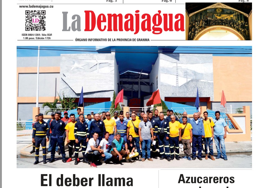 Edición impresa 1726 del semanario La Demajagua, sábado 9 de noviembre de 2024 Edición impresa 1726 del semanario La Demajagua, sábado 9 de noviembre de 2024