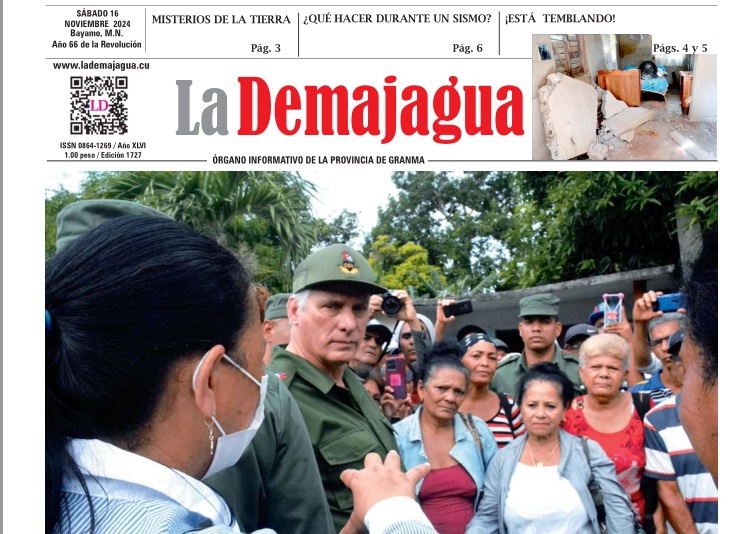 Edición impresa 1727 del semanario La Demajagua, sábado 16 de noviembre de 2024 Edición impresa 1727 del semanario La Demajagua, sábado 16 de noviembre de 2024