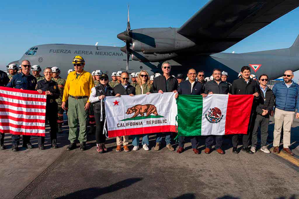 Gobernador de California agradece a México por apoyo ante incendios Gobernador de California agradece a México por apoyo ante incendios