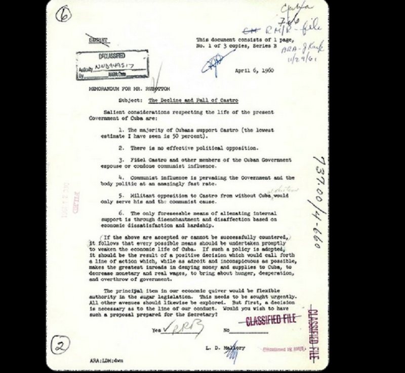 Crítica canciller documento base de bloqueo estadounidense a Cuba Crítica canciller documento base de bloqueo estadounidense a Cuba