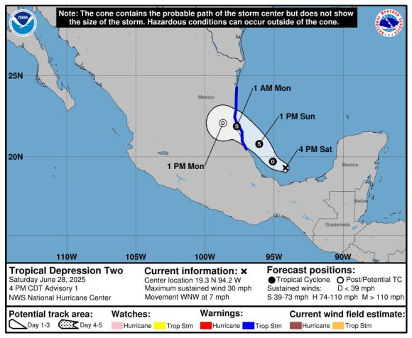 Se forma la segunda depresión tropical de la temporada en el Golfo de México Se forma la segunda depresión tropical de la temporada en el Golfo de México