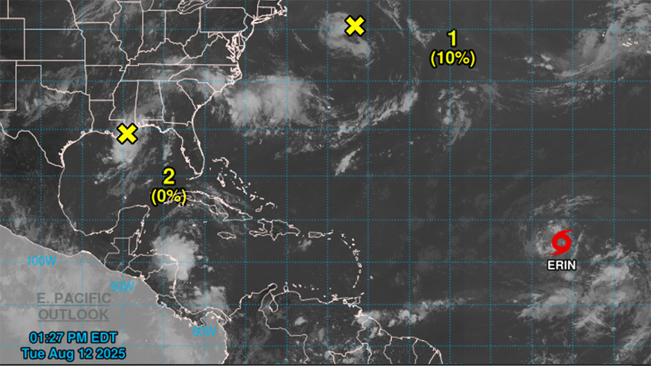 Centro Nacional de Huracanes estima que tormenta Erin podría ser huracán el jueves y acercarse el fin de semana a Puerto Rico Centro Nacional de Huracanes estima que tormenta Erin podría ser huracán el jueves y acercarse el fin de semana a Puerto Rico