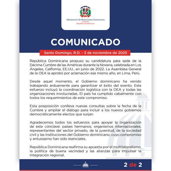 Dominicana pospone la Cumbre de las Américas