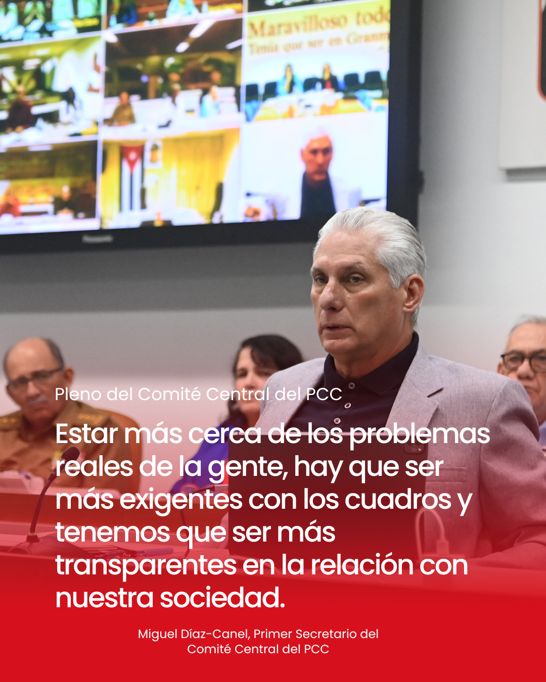 Primer Secretario del Partido llama en el XI Pleno a combatir el burocratismo, fortalecer el control y afianzar la unidad