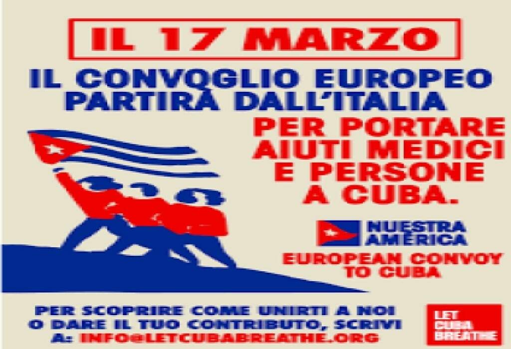 Trabajadores de Italia se unen a convoy con ayuda solidaria para Cuba