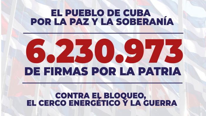 Más de 6 millones de cubanos firmaron contra el bloqueo y la guerra