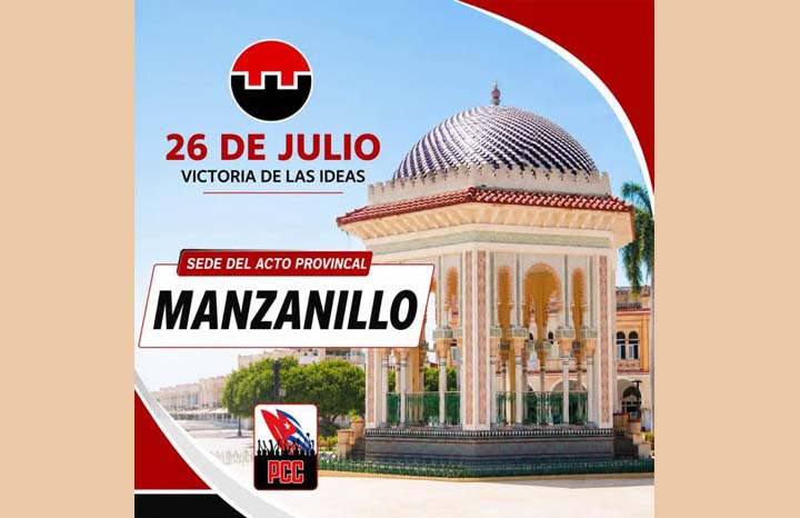 Sede Manzanillo de acto por el 26 de julio en Granma