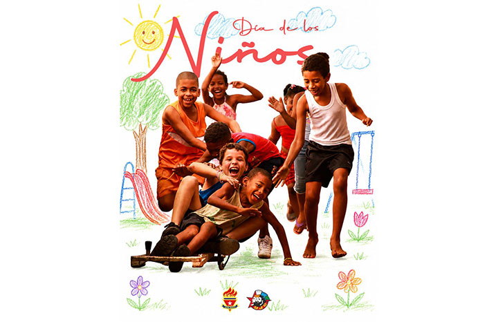 Felicita Díaz-Canel a niños cubanos