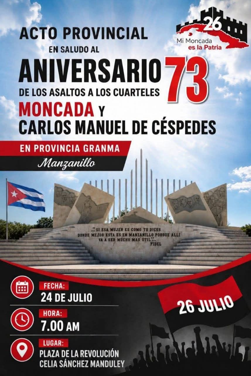 Dinamismo manzanillero en saludo al Día de la Rebeldía Nacional
