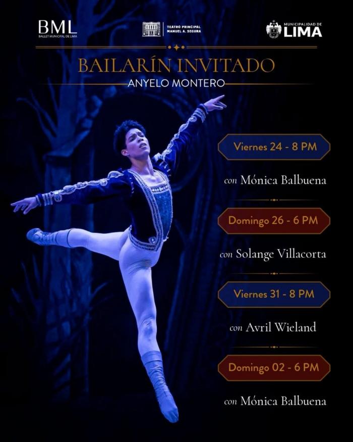 Ányelo Montero, primer bailarín cubano, actuará como invitado en el Ballet Municipal de Lima