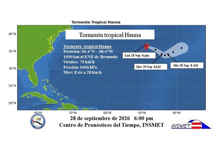 Tormenta tropical Hanna no ofrece peligro para Cuba