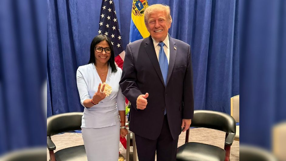 Trump y Delcy Rodríguez, reunión a puerta cerrada en Nueva York